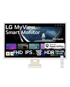 Monitor LG MyView Smart Tela IPS de 32" FHD WebOS ThinQ Home Air Play 2 Screen Share Bluetooth - 32SR50F-W
