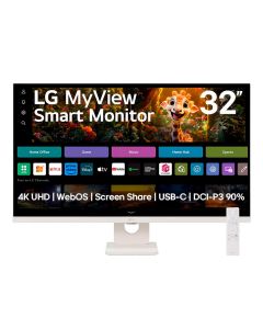 Monitor LG MyView Smart Tela UHD 4K 32" WebOS ThinQ Home Air Play Screen Share Bluetooth - 32SR73U-W.AWZM