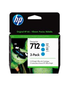 Cartucho de Tinta HP 712 Ciano PLUK 29ml 3 unidades - 3ED77A