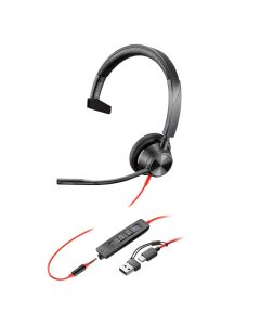 Headset HP Poly Blackwire C3315 Mono Microsoft Teams USB-C - 8X218AA