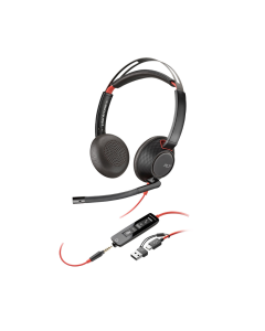 Headset HP Poly Blackwire 5220 Stereo USB-A/C Preto - 8X231AA