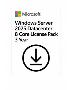 Windows Server 2025 Microsoft Datacenter 8 Core License Pack 3 Anos CSP - DG7GMGF0PWHD-006